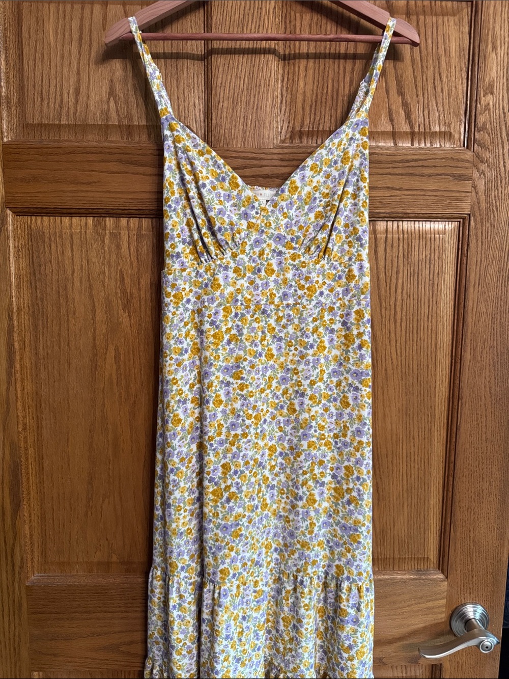 Yellow & Lavender Floral Maxi Dress